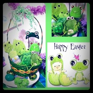 Baby's Frog theme Easter Gift Bath Basket